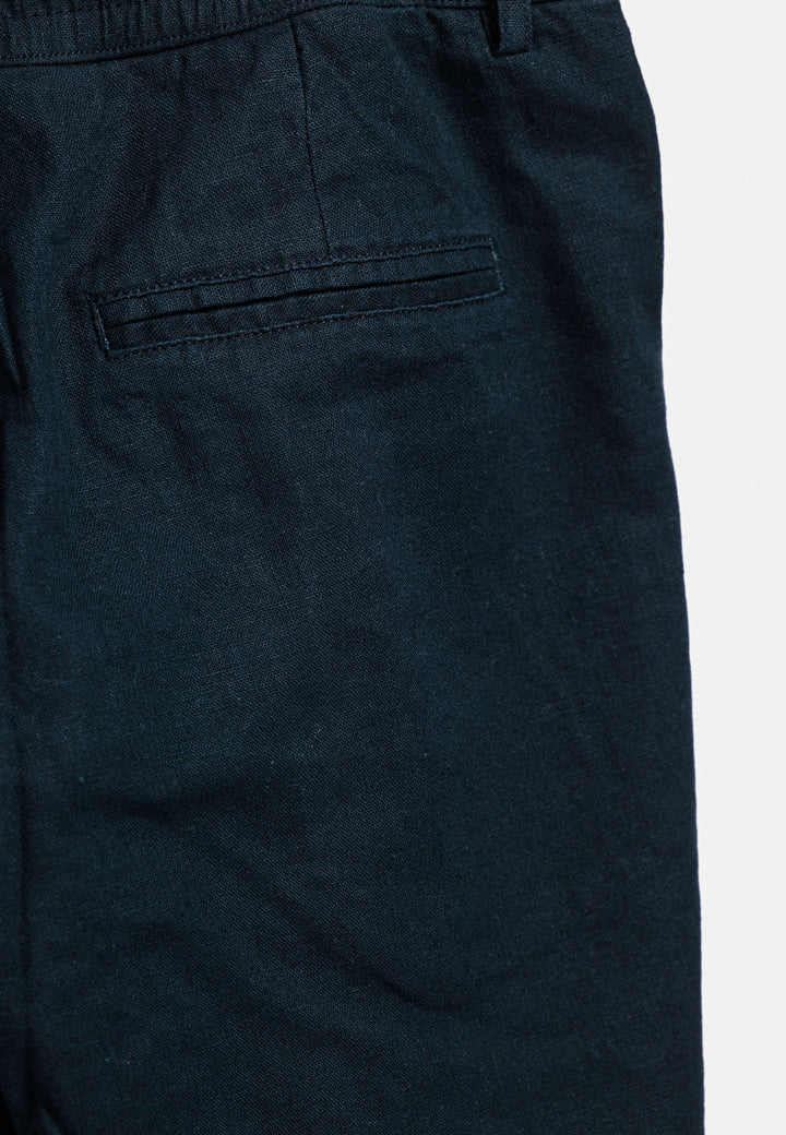 Giordano Positano Linnenmix Korte Broek - Navy - 511110-60