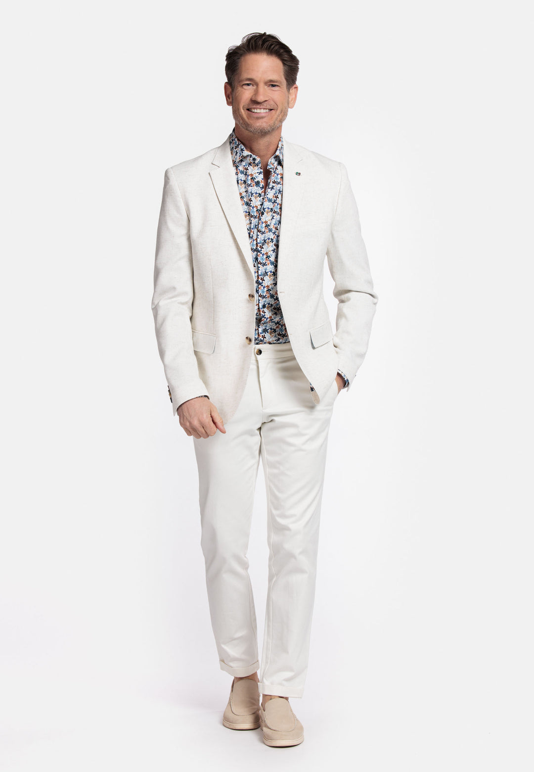 Giordano Robert Linnen Look Colbert - Off-white - 512602-11