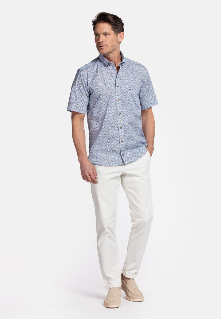 Giordano League Korte Mouw Overhemd - Blauw - 516040-60