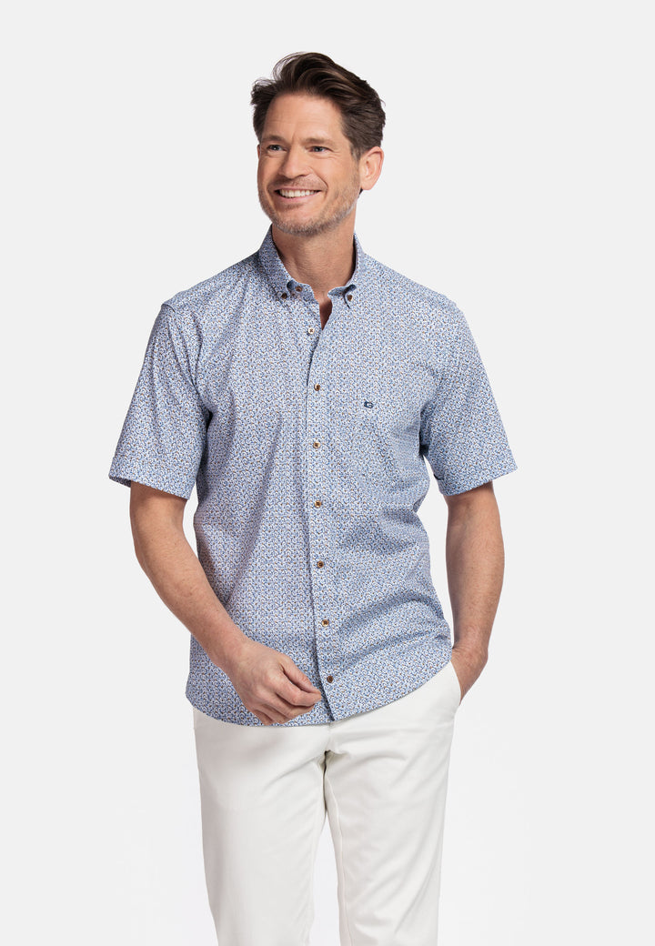 Giordano League Korte Mouw Overhemd - Blauw - 516040-60