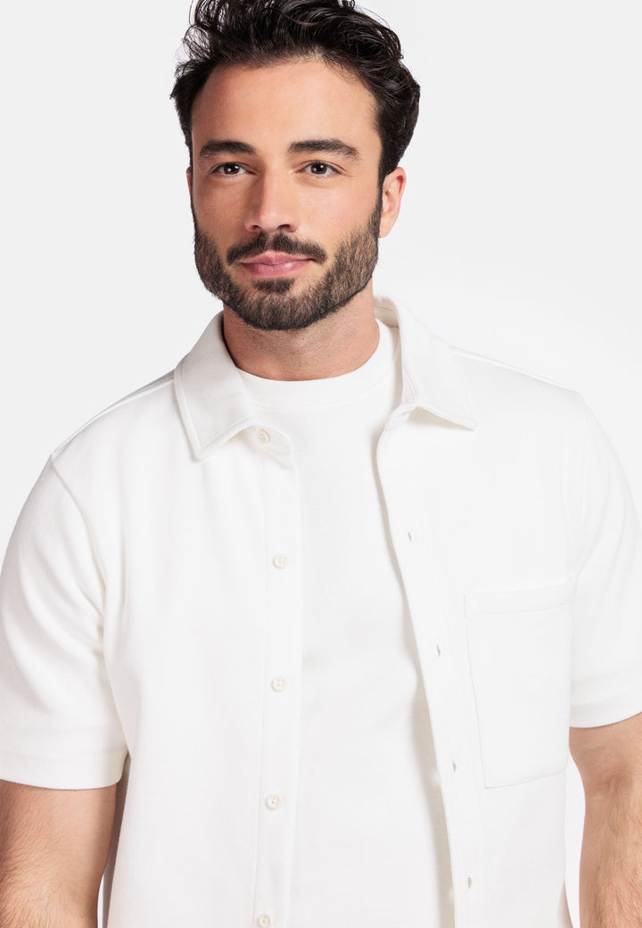 Giordano Puglia Korte Mouw Overshirt - Winter Wit