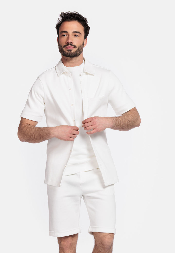Giordano Puglia Korte Mouw Overshirt - Winter Wit