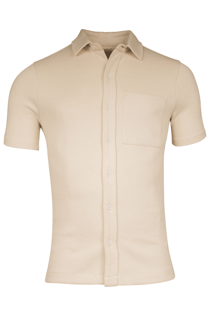 Giordano Puglia Korte Mouw Overshirt - Beige - 516070-81