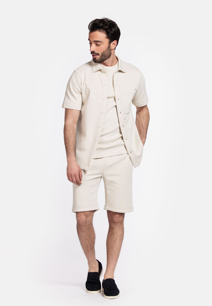 Giordano Puglia Korte Mouw Overshirt - Beige - 516070-81