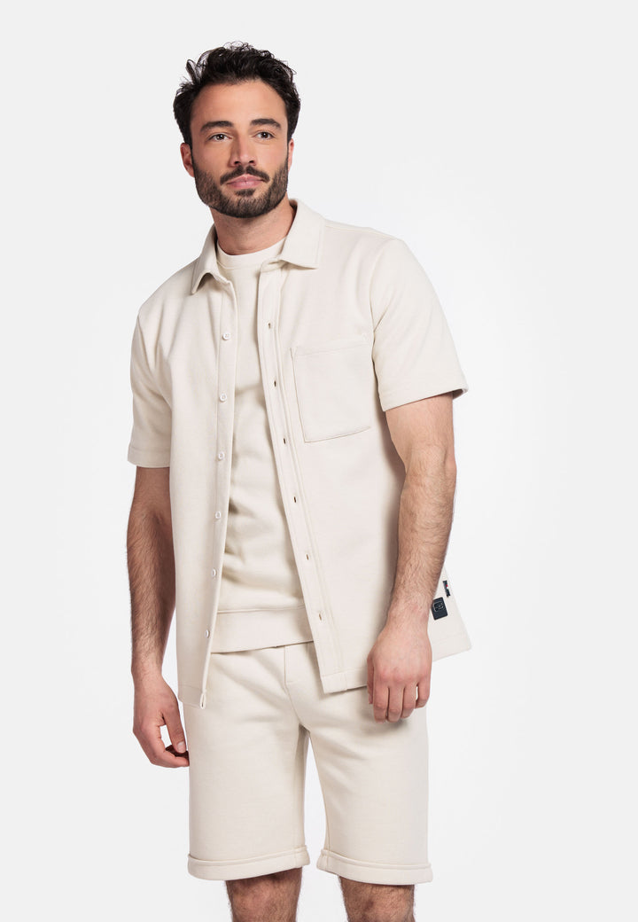 Giordano Puglia Korte Mouw Overshirt - Beige - 516070-81