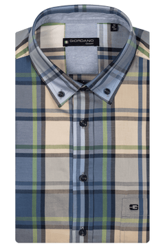 Giordano League Print Overhemd - Groen - 516312-70