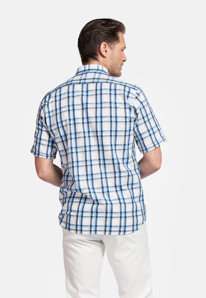 Giordano League Button Down Ruit Overhemd - Navy - 516316-60