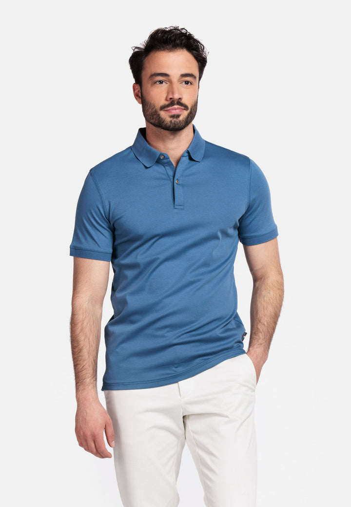 Giordano Lino Liquid Cotton Polo - Blauw
