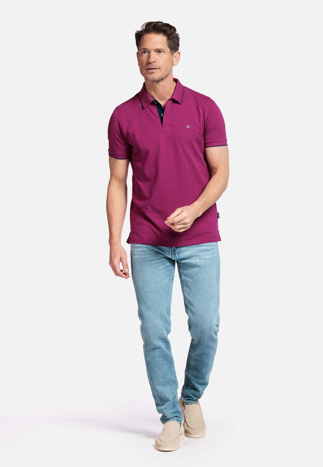 Giordano Nico Two-ply Supima Polo - Roze - 516587-54