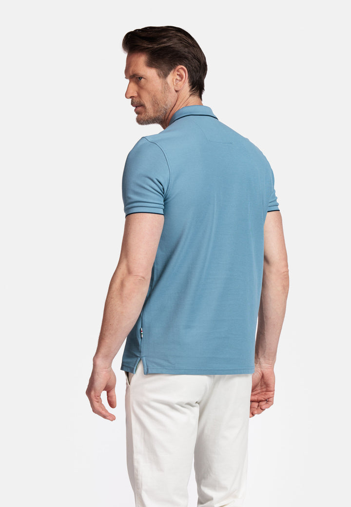 Giordano Nico Two-ply Supima Polo - Middenblauw