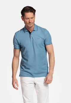Giordano Nico Two-ply Supima Polo - Middenblauw - 516587-62
