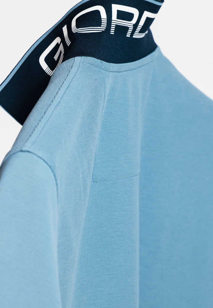 Giordano Nico Two-ply Supima Polo - Middenblauw