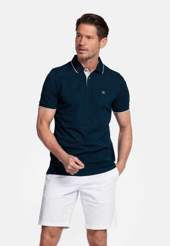 Giordano Nico Two-ply Supima Polo - Donkerblauw