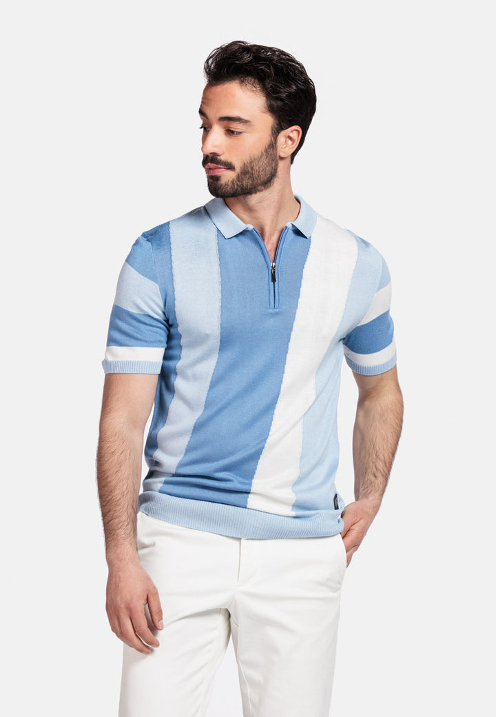 Giordano Enzo Gestreepte Polo - Blauw