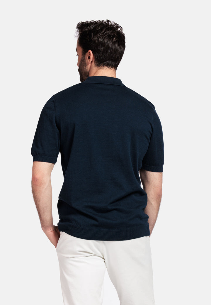 Giordano Enzo Gestreepte Polo - Navy