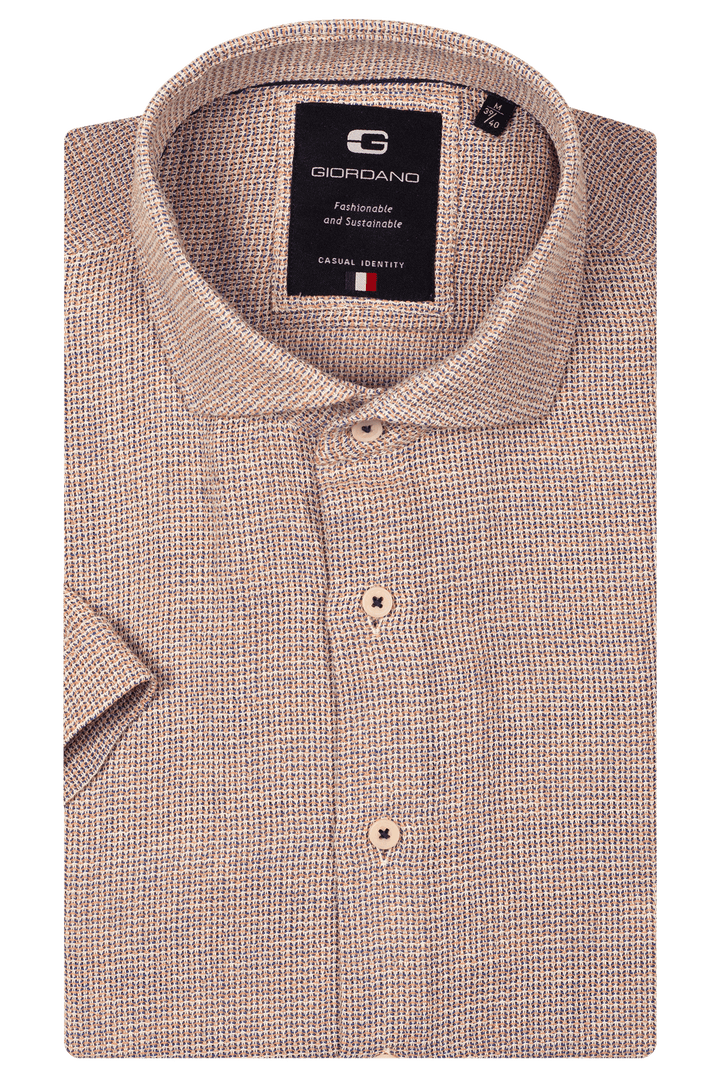 Giordano Front Korte Mouw Overhemd - Roze