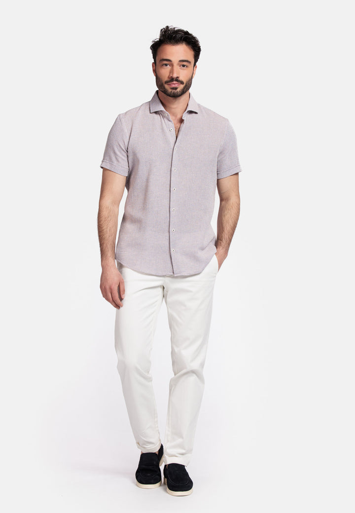 Giordano Front Korte Mouw Overhemd - Roze