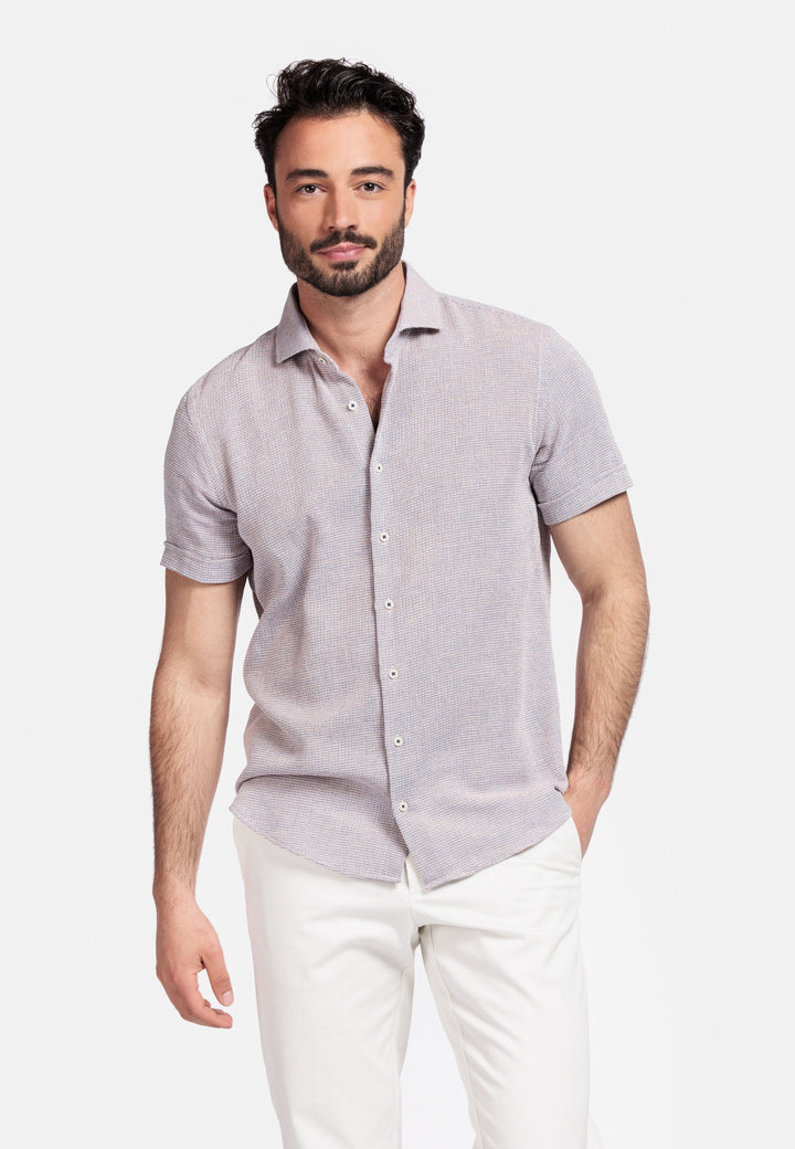 Giordano Front Korte Mouw Overhemd - Roze