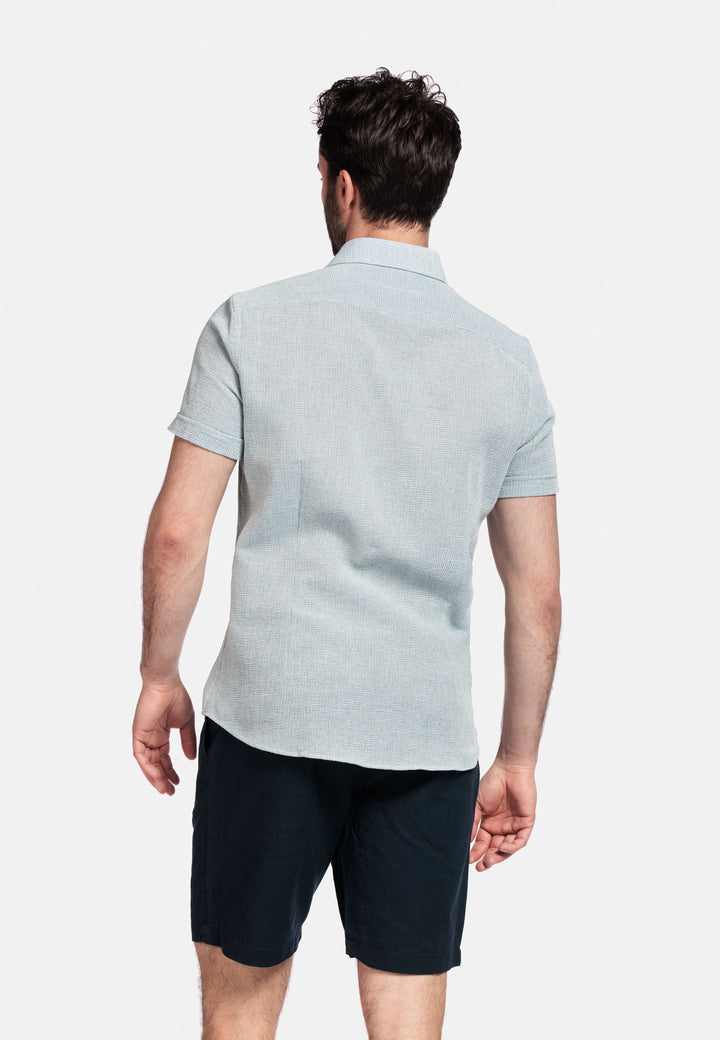 Giordano Front Korte Mouw Overhemd - Groen - 516834-70