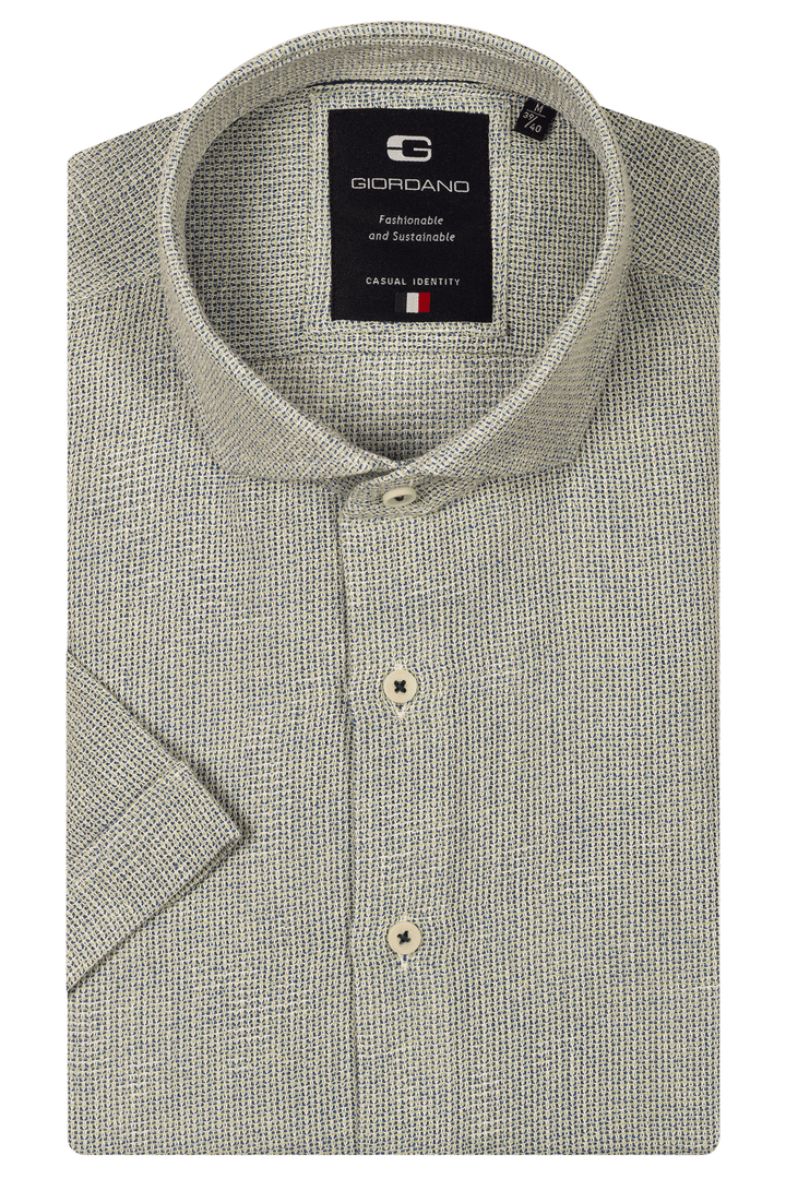 Giordano Front Korte Mouw Overhemd - Groen - 516834-70