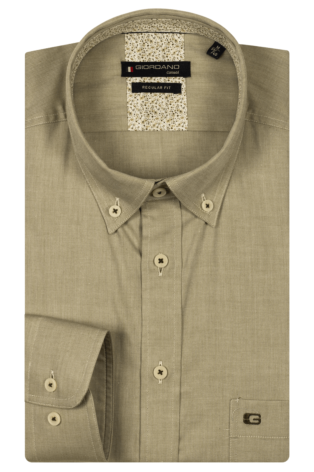 Giordano Ivy Button Down Twill Overhemd - Groen - 517008-70
