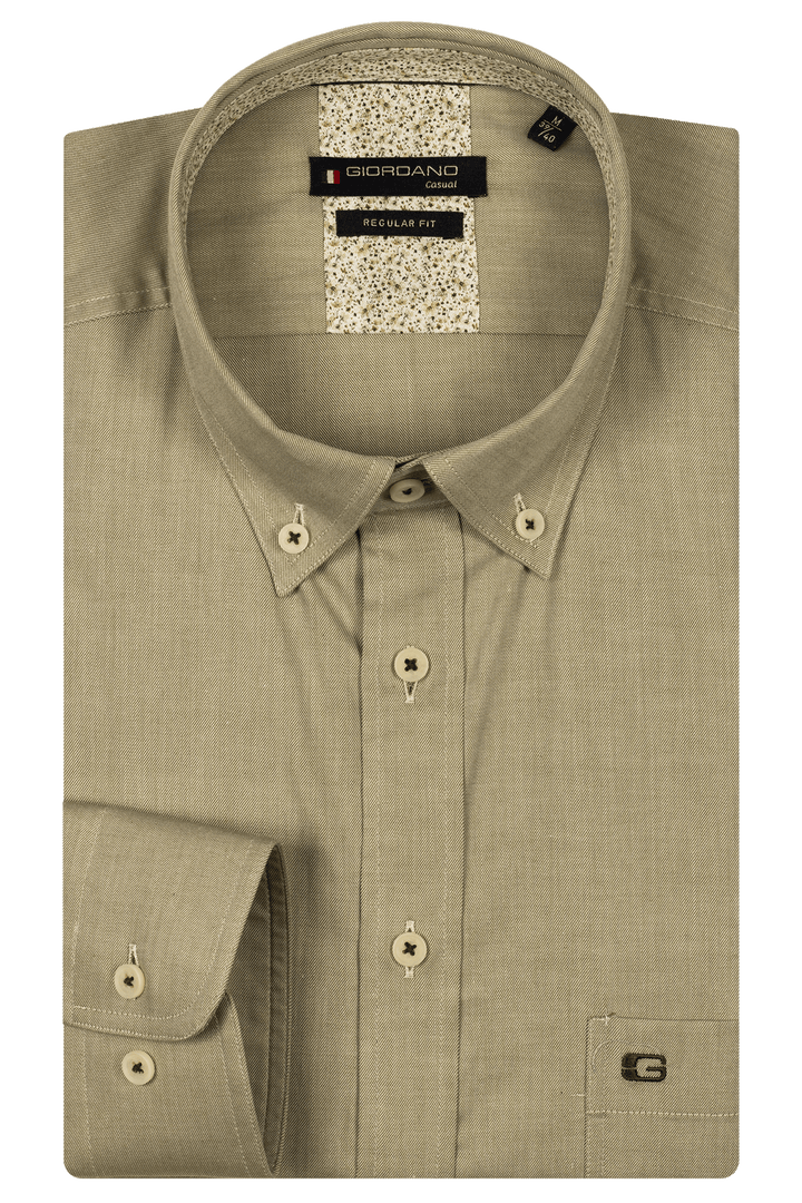 Giordano Ivy Button Down Twill Overhemd - Groen - 517008-70