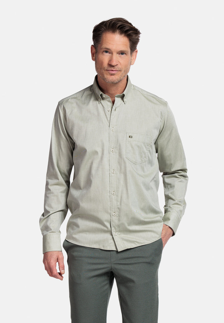 Giordano Ivy Button Down Twill Overhemd - Groen - 517008-70
