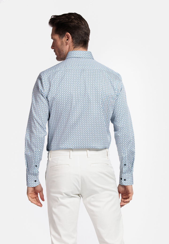 Giordano Ivy Print Overhemd - Blauw - 517012-60