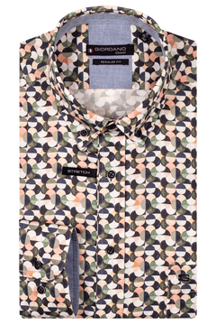 Giordano Blauw Lang Comfortable fit  Vogels Overhemd 517013 30