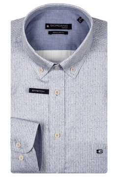 Giordano Ivy Satin Stretch Print Overhemd - Blauw - 517020-62