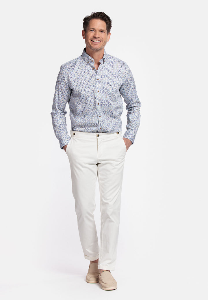 Giordano Ivy Overhemd met abstracte print - Navy - 517027-60