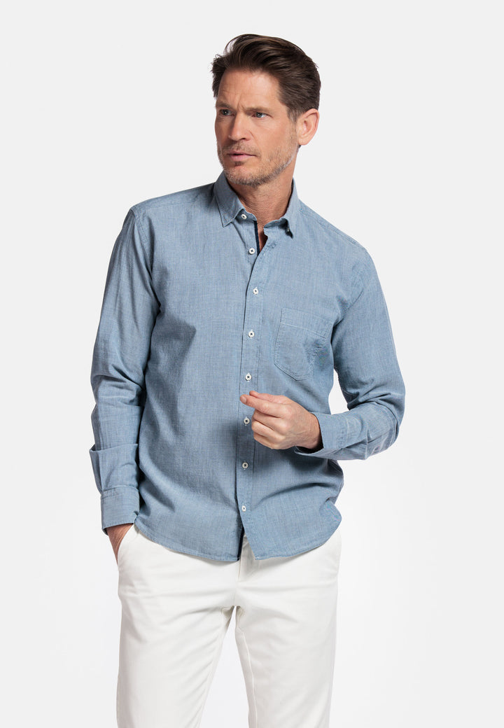 Giordano Verona Button Under Chambray Overhemd - Navy - 517029-60