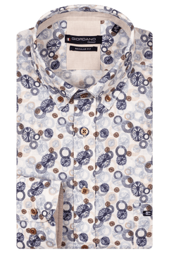 Giordano Ivy Overhemd met abstracte print - Blauw - 517039-60