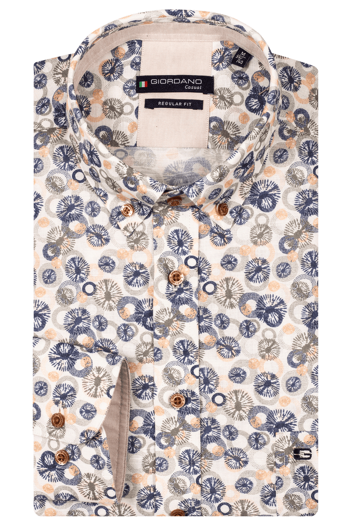 Giordano Ivy Overhemd met abstracte print - Groen - 517039-70