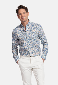 Giordano Ivy Overhemd met abstracte print - Groen - 517039-70