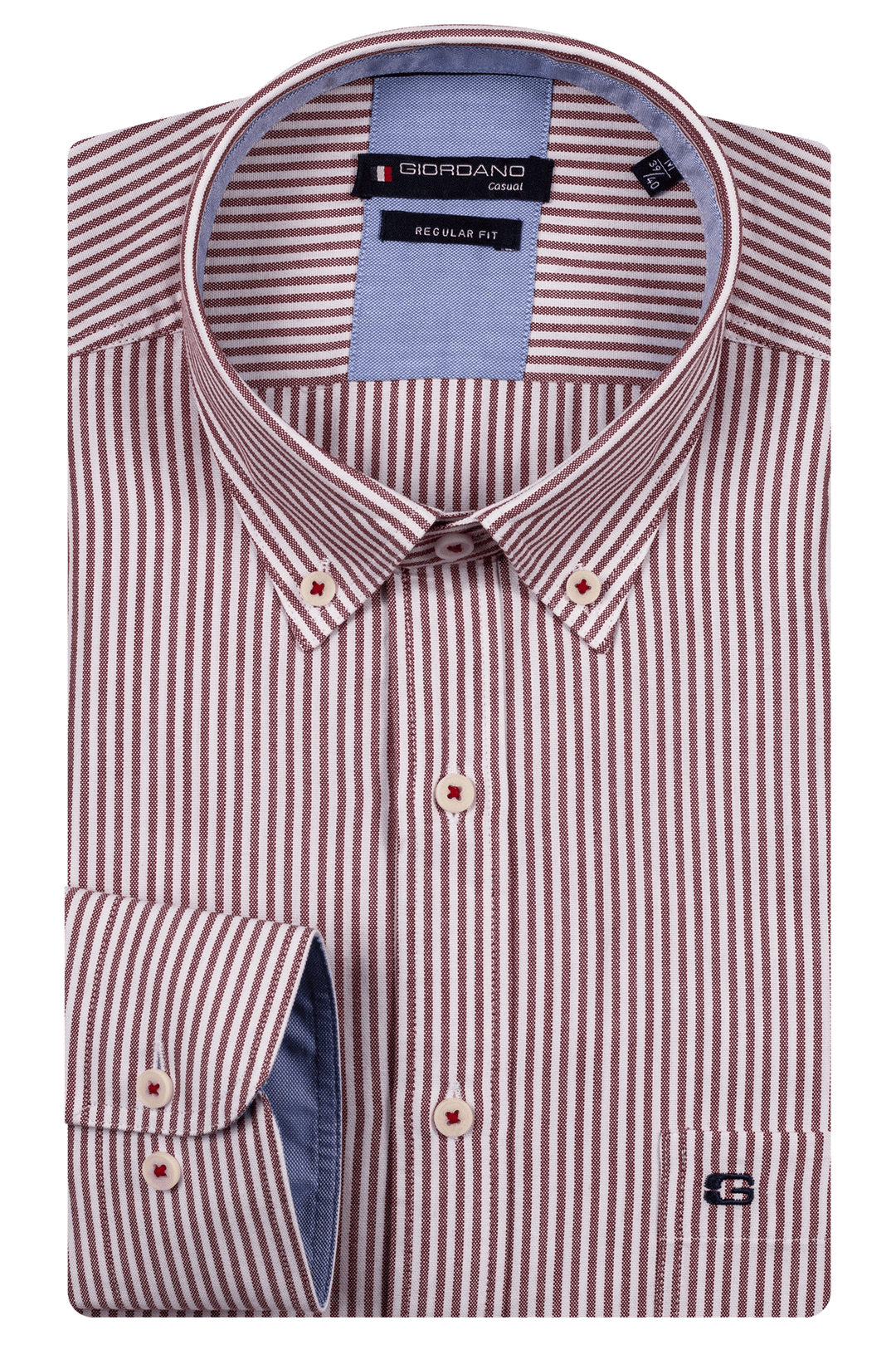Giordano Ivy Oxford Gingham Overhemd - Rood - 517131-30