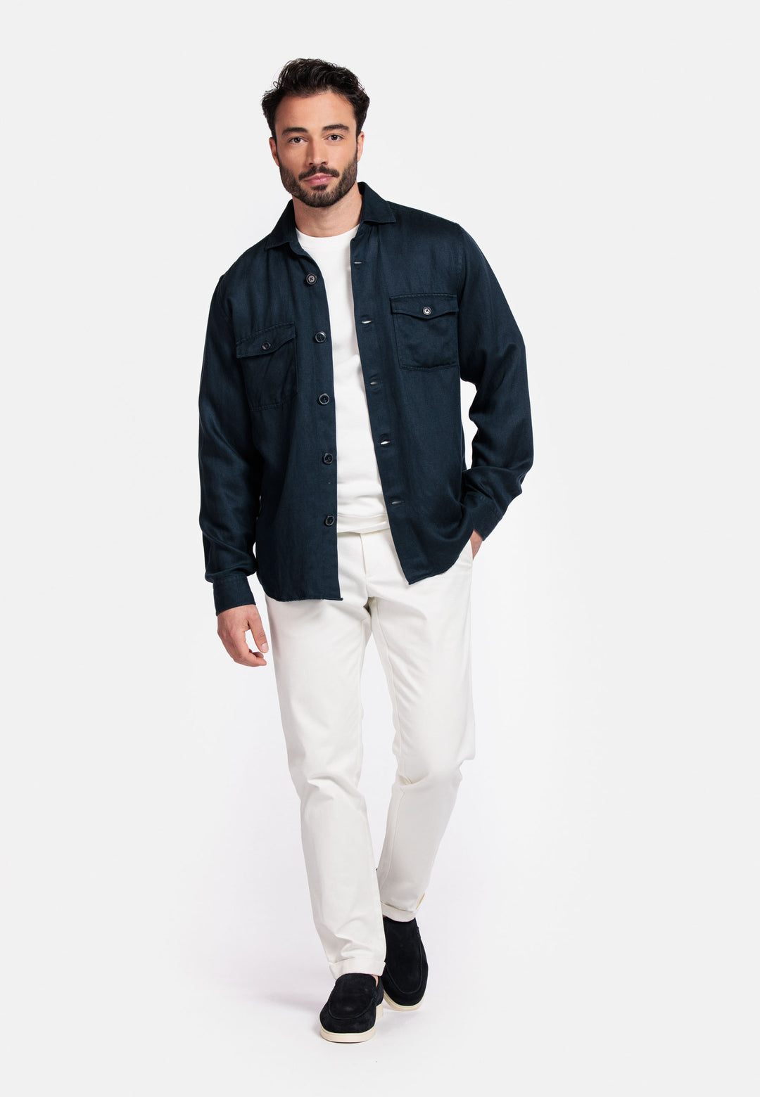 Giordano Salerno Soft Washed Overshirt - Navy