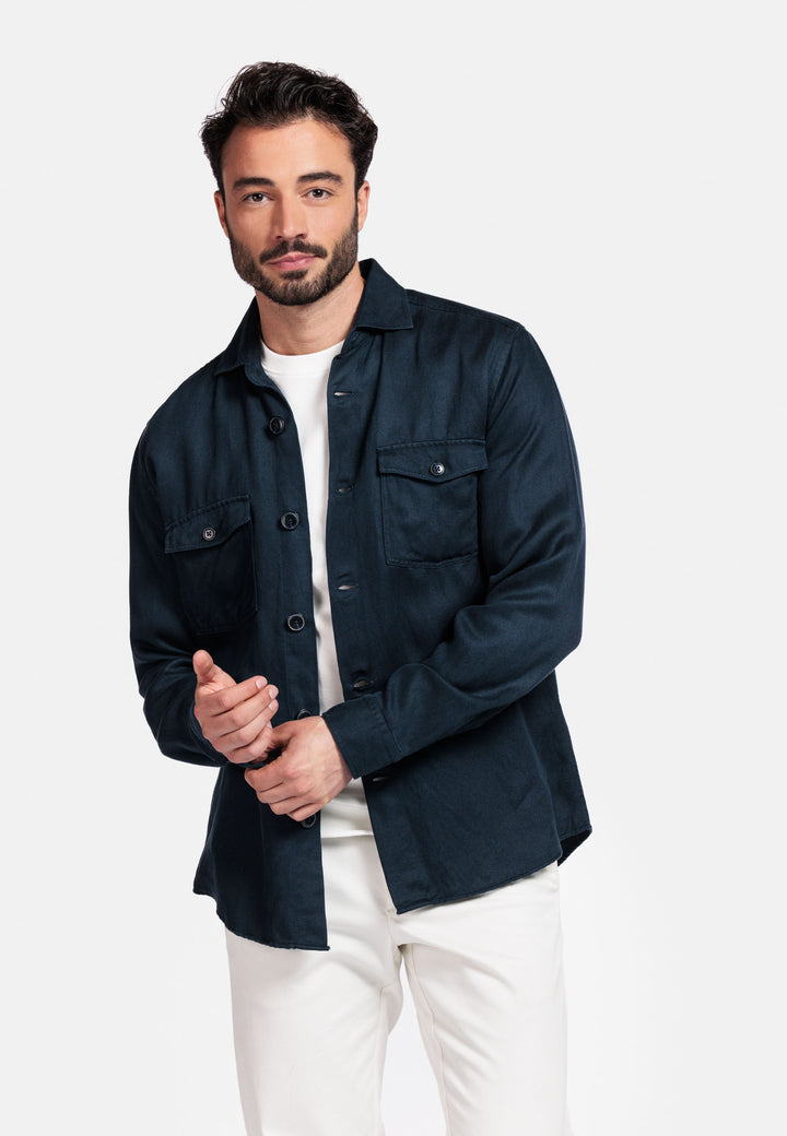 Giordano Salerno Soft Washed Overshirt - Navy