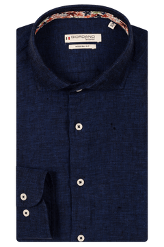Giordano Row Linnen Cutaway Overhemd - Navy - 517800-60