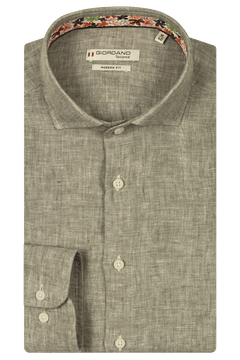 Giordano Row Linnen Cutaway Overhemd - Groen - 517800-70