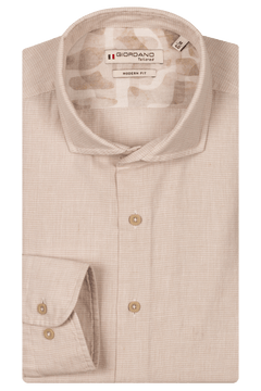 Giordano Row Linnenmix Cutaway Overhemd - Beige - 517810-81