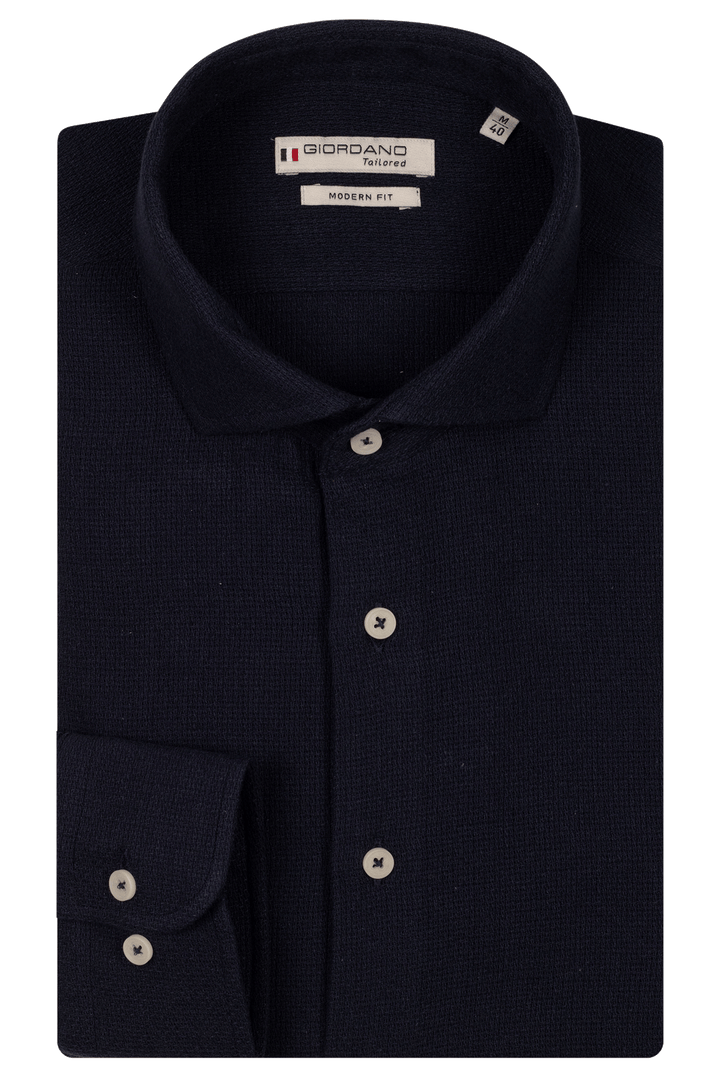 Giordano Row Cutaway Overhemd - Navy - 517814-60