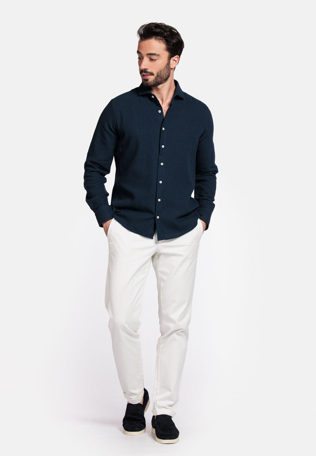 Giordano Row Cutaway Overhemd - Navy - 517814-60