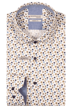 Giordano Maggoire Semi Cutaway Bloemenprint Overhemd - Blauw - 517822-60