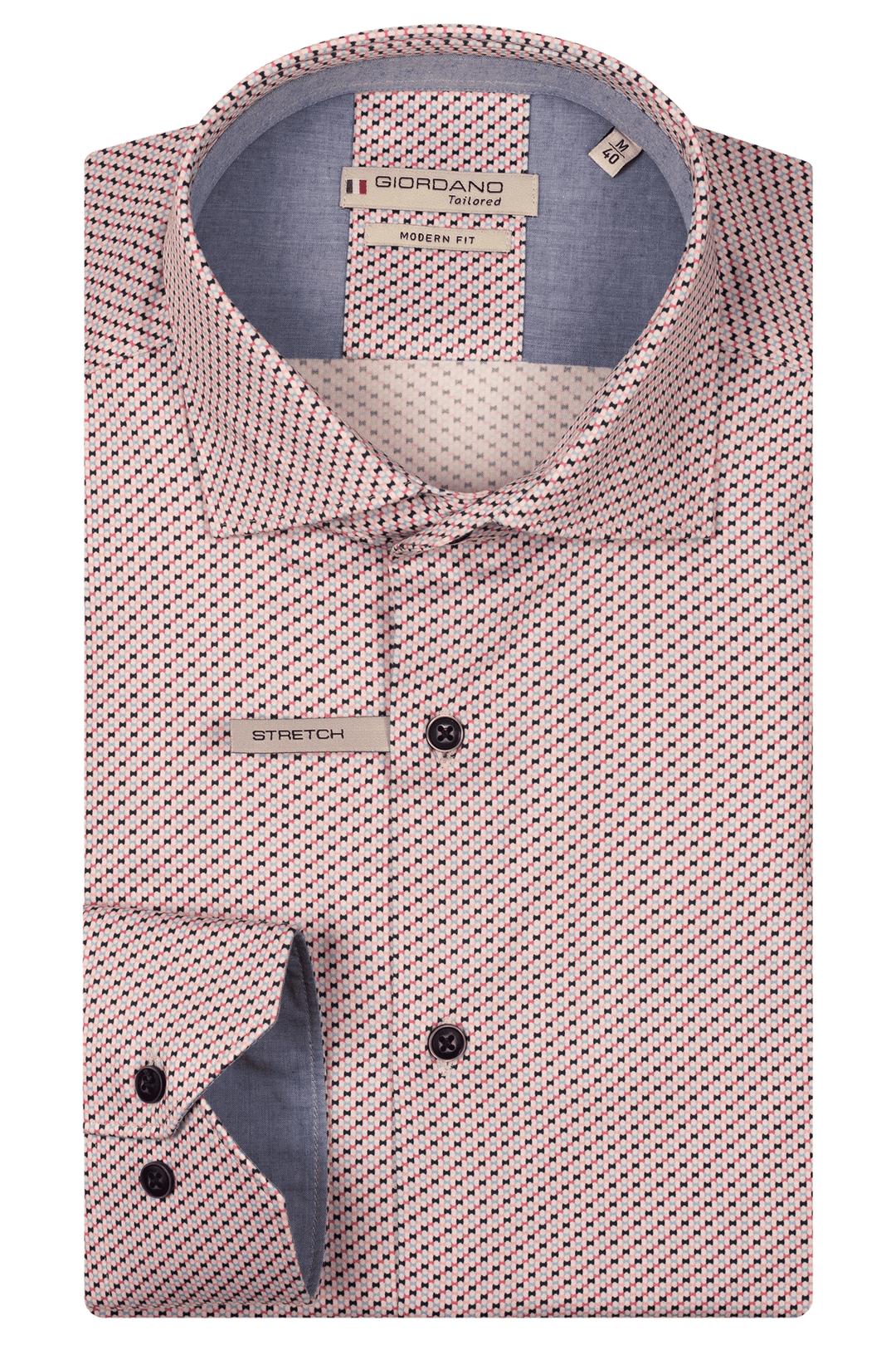Giordano Maggiore Semi Cutaway Grafische Print Overhemd - Paars - 517825-40