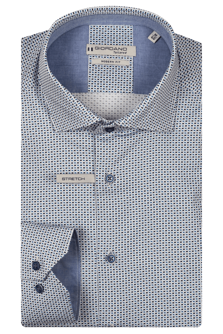 Giordano Maggiore Semi Cutaway Grafische Print Overhemd - Navy - 517825-60