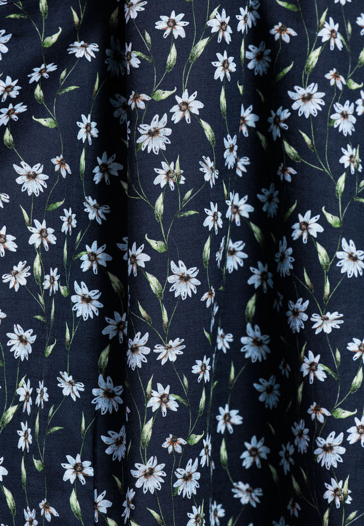 Giordano Maggiore Semi Cutaway Bloemenprint Overhemd - Navy