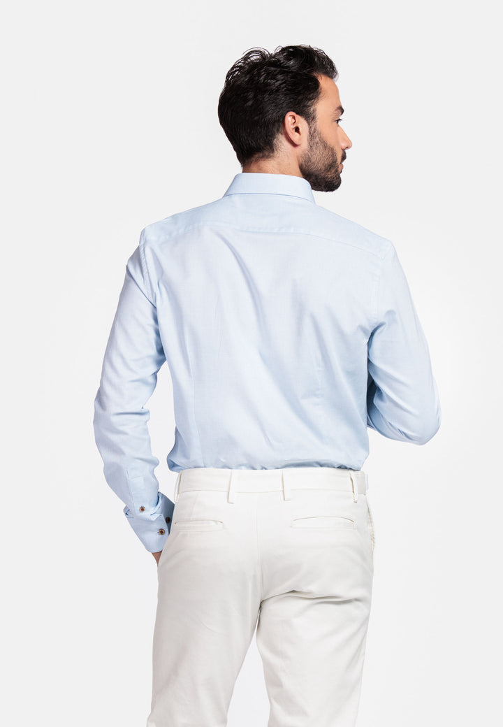 Giordano Loretto Button Down Pinpoint Dobby Overhemd - Lichtblauw