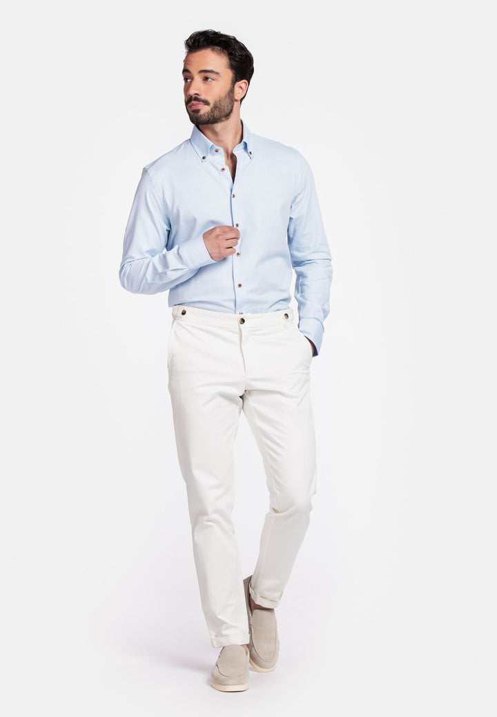 Giordano Loretto Button Down Pinpoint Dobby Overhemd - Lichtblauw