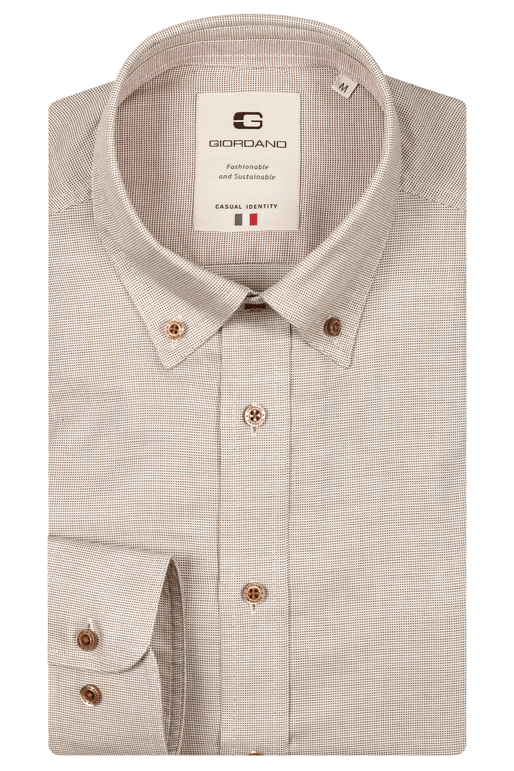 Giordano Loretto Button Down Pinpoint Dobby Overhemd - Groen
